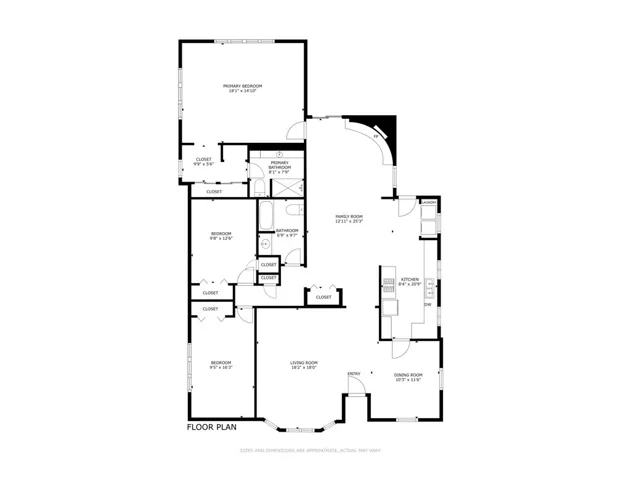 Floor plan, actual size may vary.