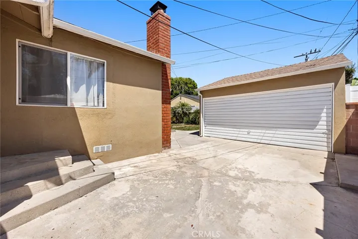 Garage and backyard