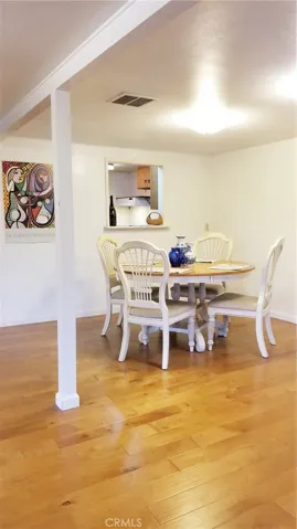 Pass through window into kitchen. Good lighting.