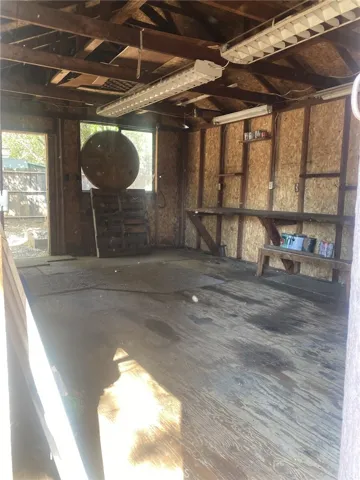 Inside the shed located in the back of the property