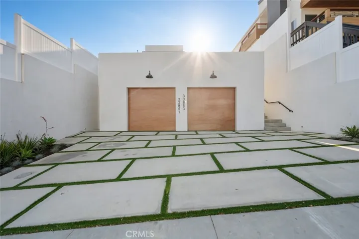 One Car garage and extra parking with gorgeous wooden doors