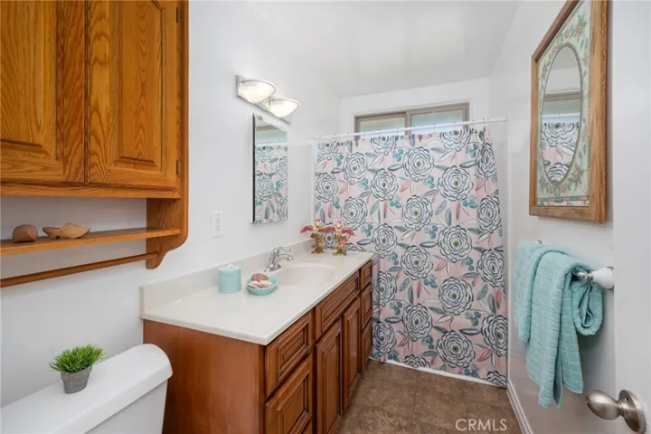 Hall bathroom with tub and shower combo.