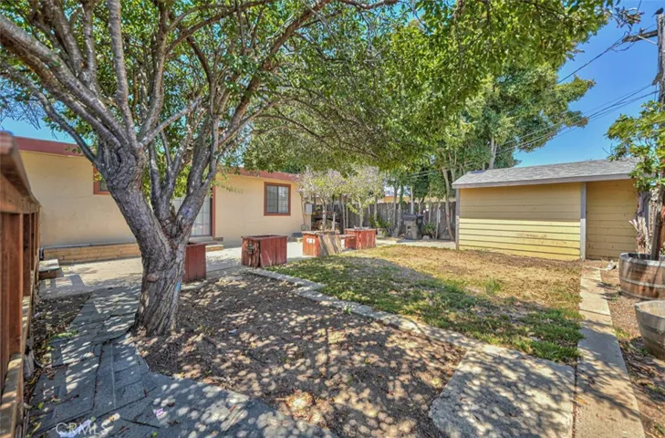 Large tree shades this large backyard