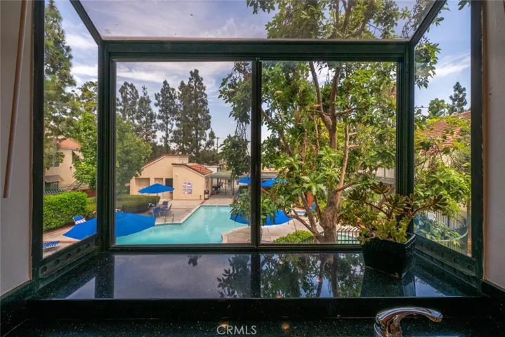 Pool view from kitchen window