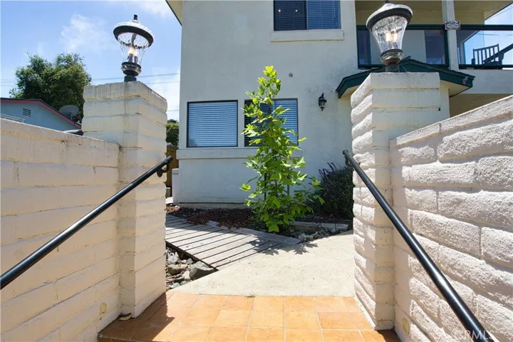 Inside of the privacy gates at street level.
