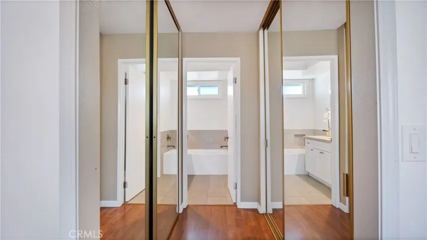 Lots of closet space and mirrored closet doors.