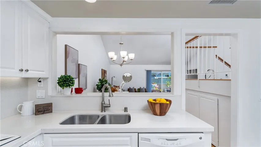 Open to the living area, you will never miss what is going on in the next room.