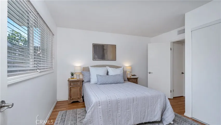 Double door entry for a downstairs bedroom--great for guests or use it as an office or den.