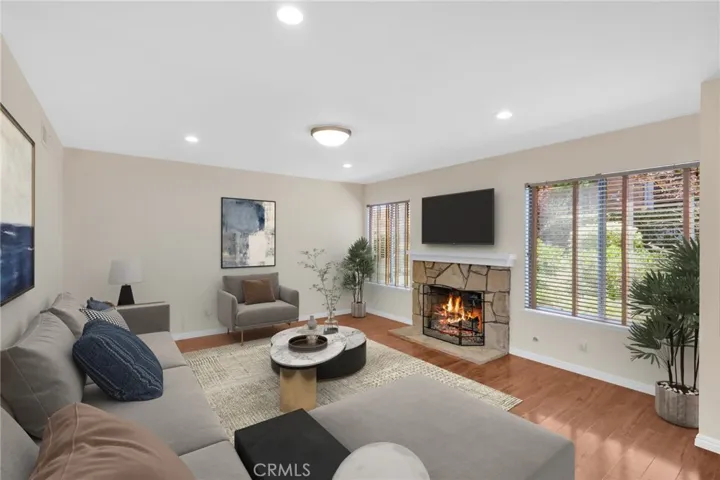 Virtual staged living room.