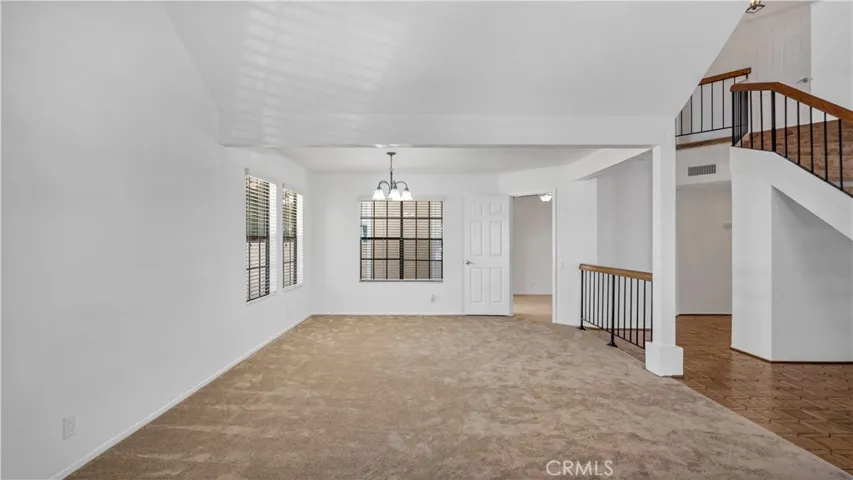 Large windows with wood blinds!