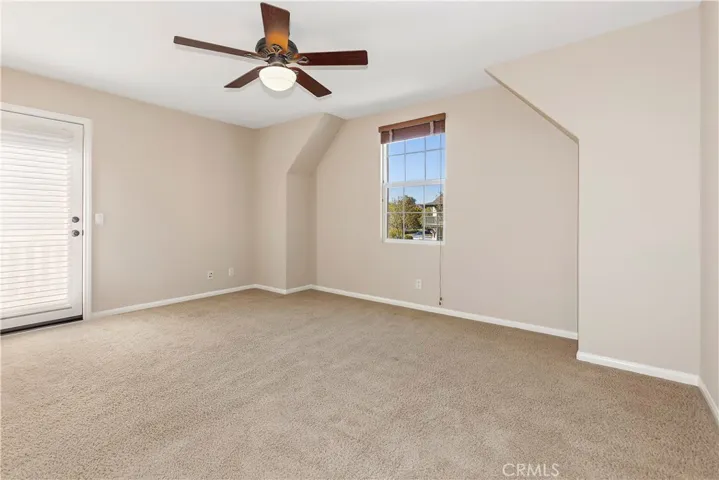 Large master suite with access to patio deck.