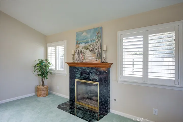 Marble fireplace with mantle