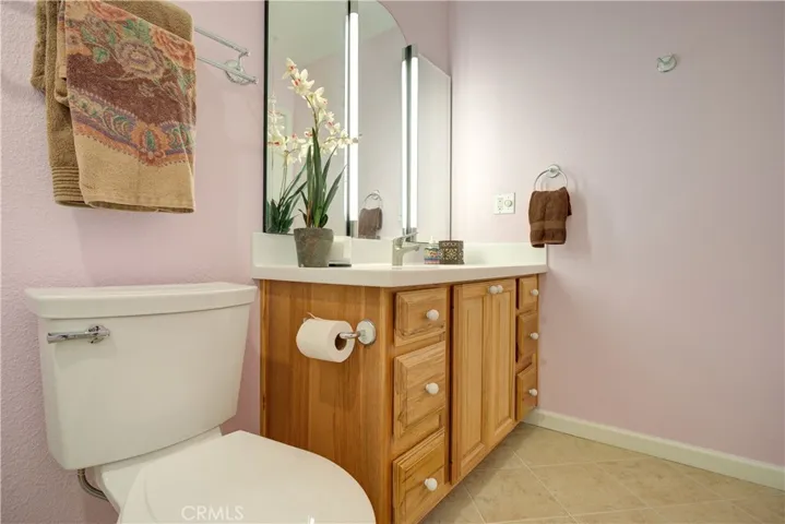 Guest bath with newer vanity