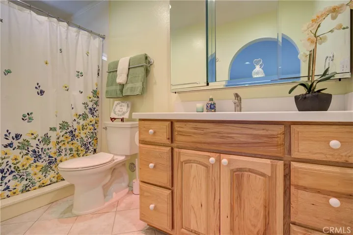 Primary bath with newer vanity and step-in shower