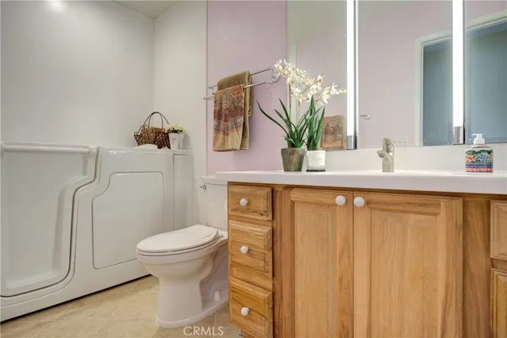 Guest bath with walk-in jetted tub