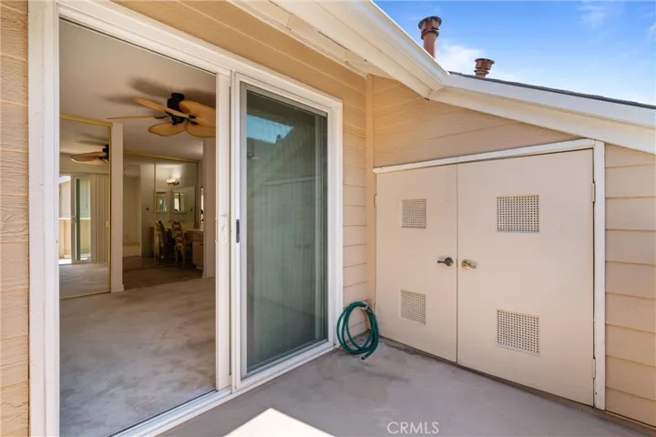 Private deck with storage.