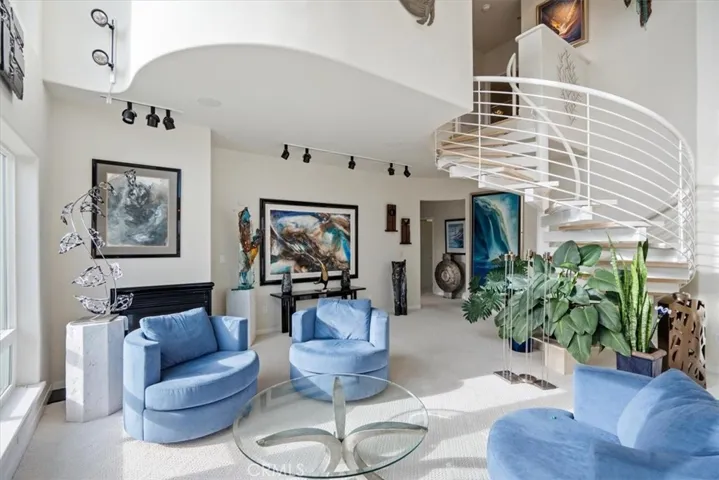 Living room with fireplace