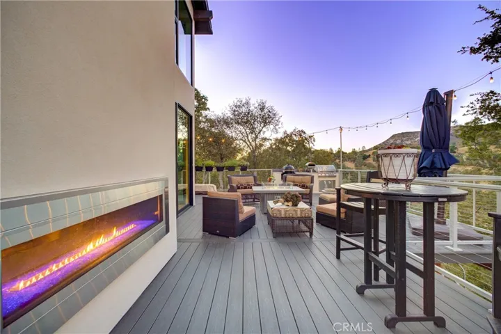 See Through Fireplace on Deck