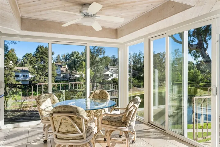 Sunroom with a view and slider to the deck
