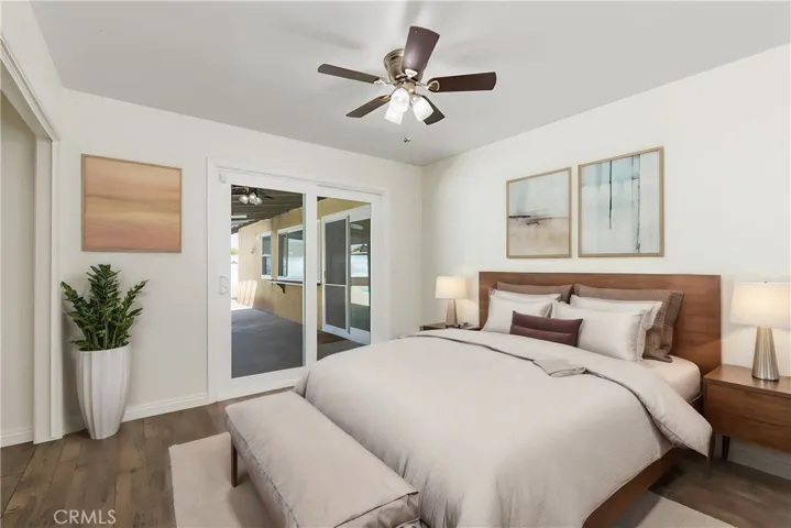 Bedroom 2 With Access To The Backyard. Virtually Staged.