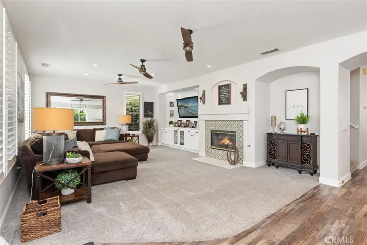 Large family room with tons of natural light.