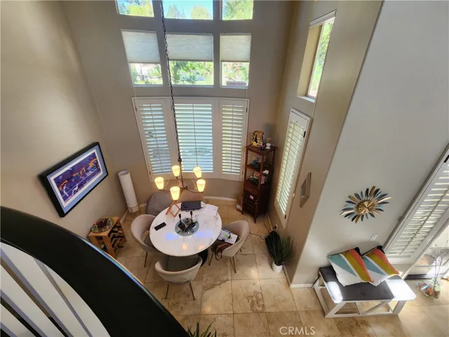 View from Stairs looking down to dining room