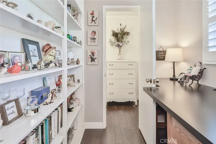 Office has built in shelves and walk in closet