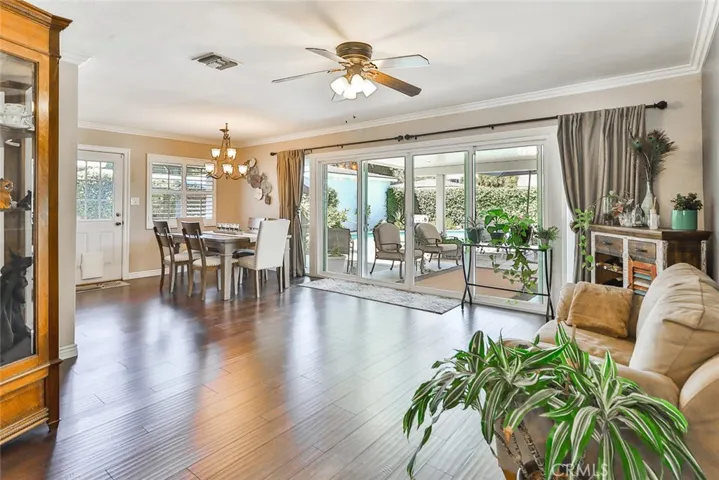 Family room leading into dining room