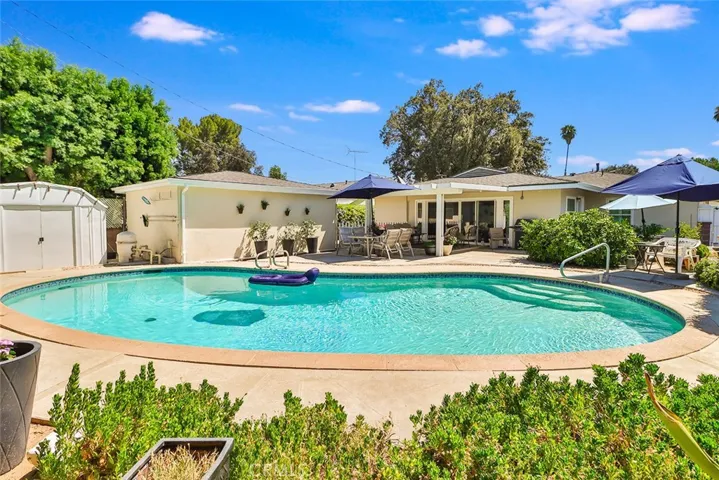 Pool, shed, house and garage