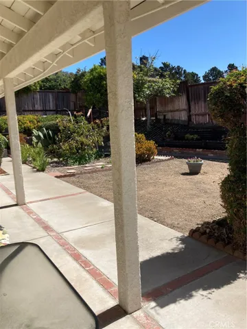 Back yard covered patio