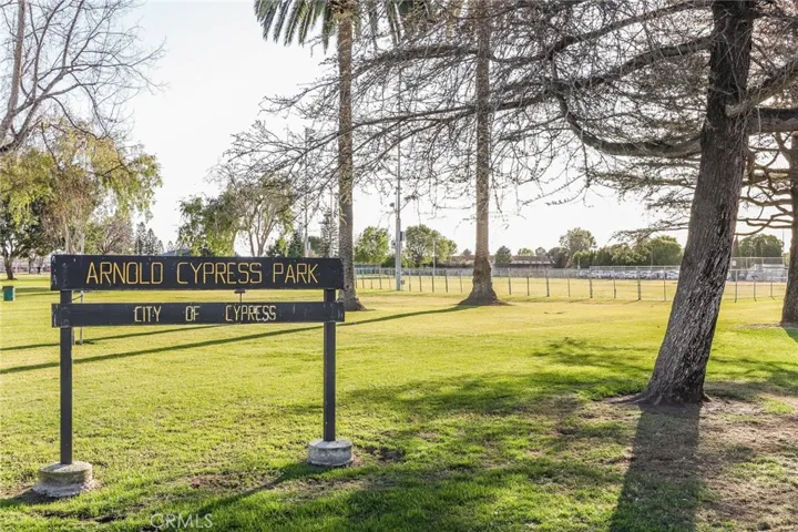 Coming Soon! Fully renovated Arnold Cypress Park just around the corner.