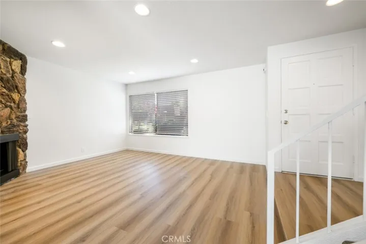 Laminate style flooring gives a modern updated look.