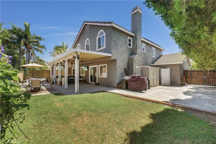 Backyard grass area