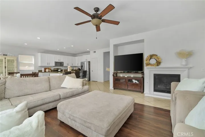 Family Room lit with bright windows.