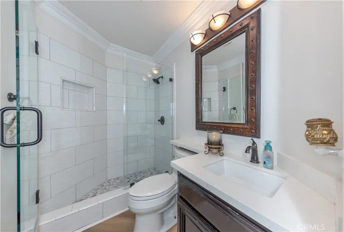 Downstairs bath with shower.