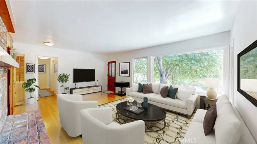 Virtually staged living room