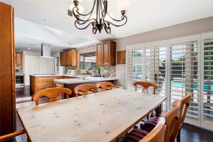 Dining area is adjacent to the kitchen.