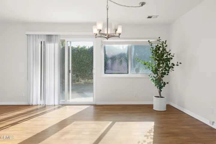 Living area opens to backyard