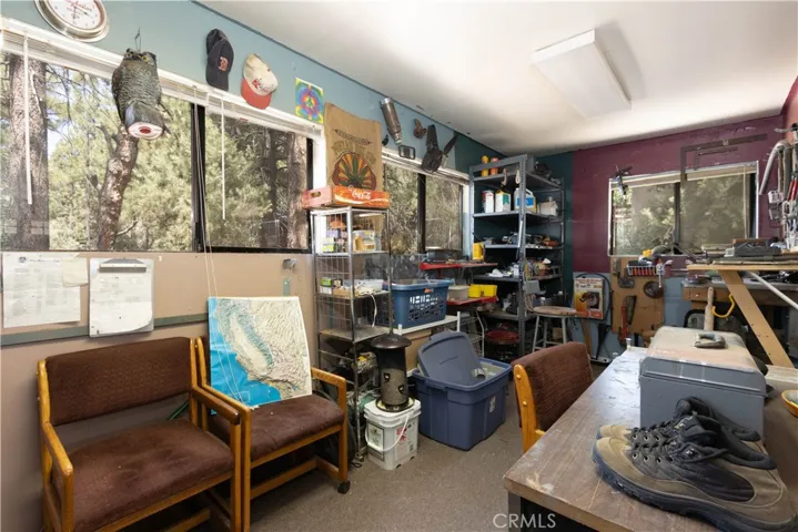 Workshop portion of garage.