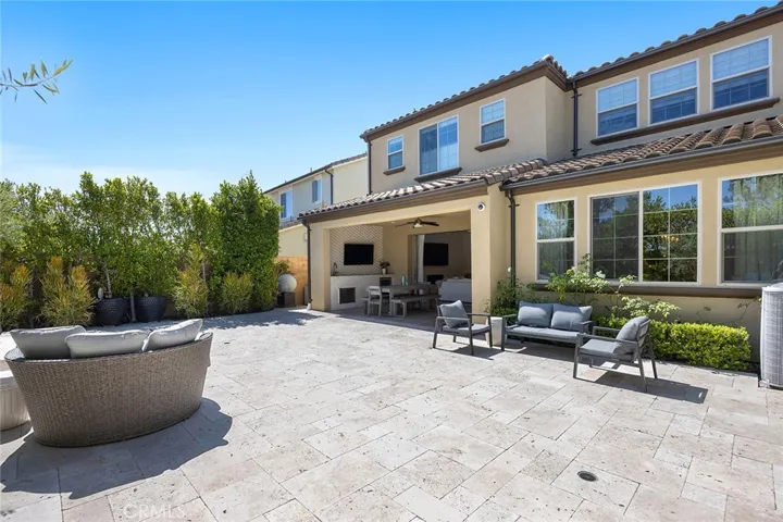 Backyard offers plenty of space to lounge and dine