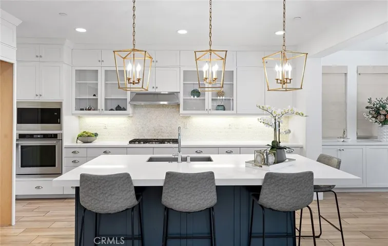 Gourmet kitchen with large center island