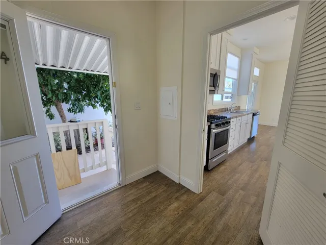 The laundryroom exits to the carport and enters to the kitchen. It also has loads of cabinet space!