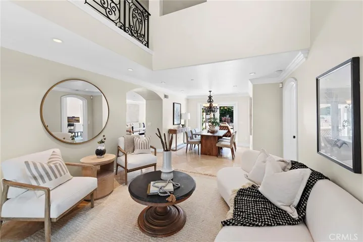 Light and bright formal living and dining room combo.