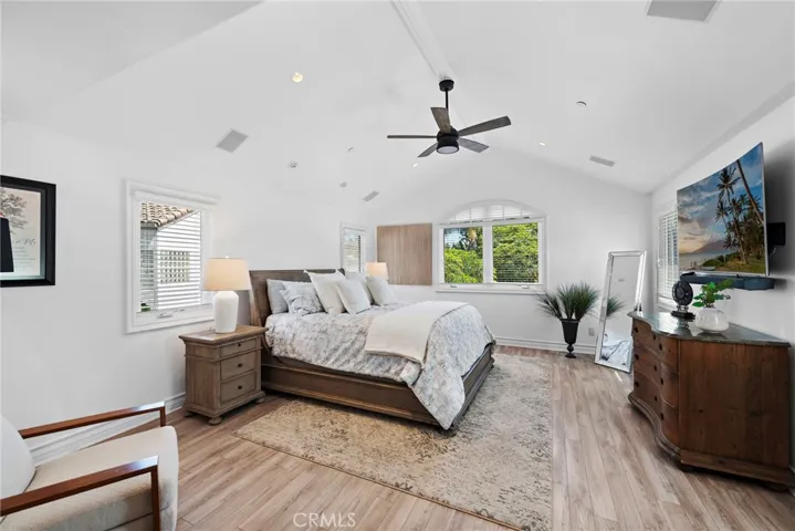 Spacious primary suite with two walk-in closets located on the second floor.