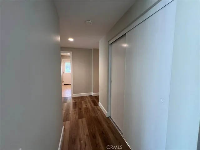Hallway with storage toward bedrooms