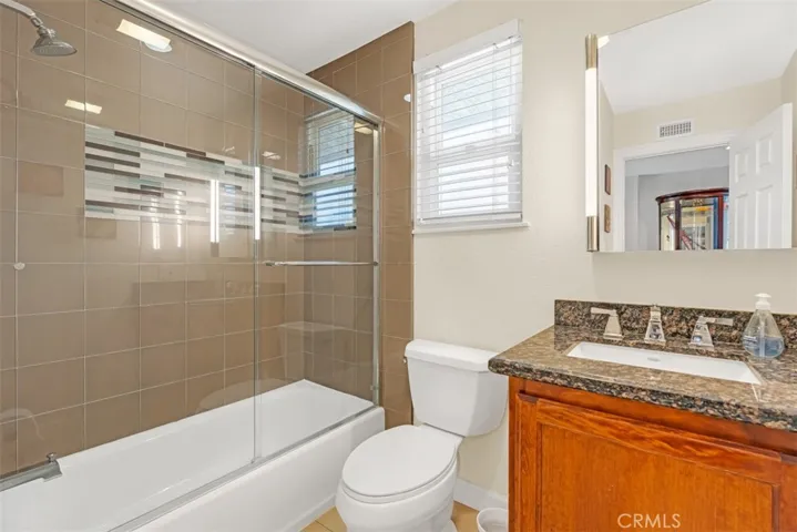 Remodeled Bathroom off the upstairs hallway