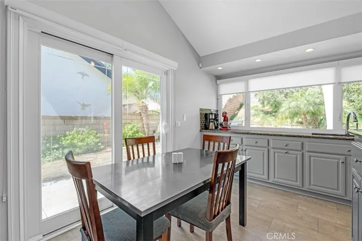 Dual pane slider door off the kitchen & eating area