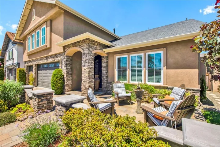 Welcoming Front Patio with Fountain