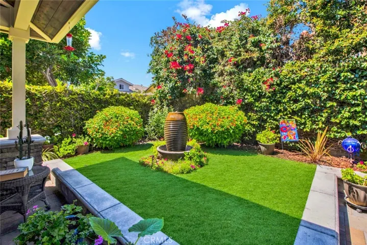 Artificial Turf and Water Fountain