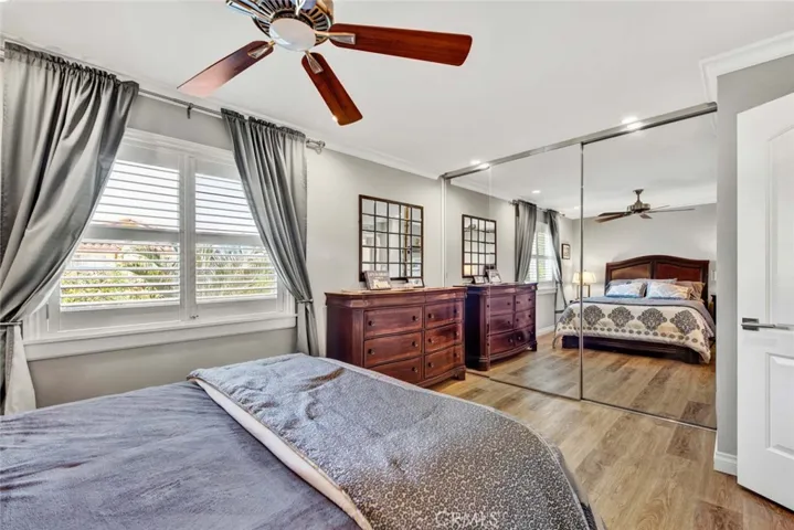 4th Bedroom has Mirrored Closet, Crown Molding, Ceiling Fan